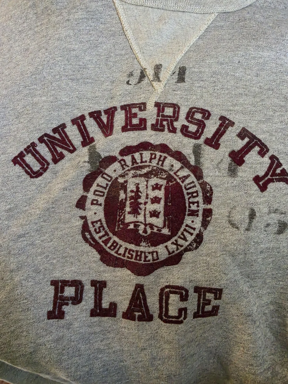 Polo Ralph Lauren University Place Distressed Crewneck Sweatshirt – 5XB / 5X Big